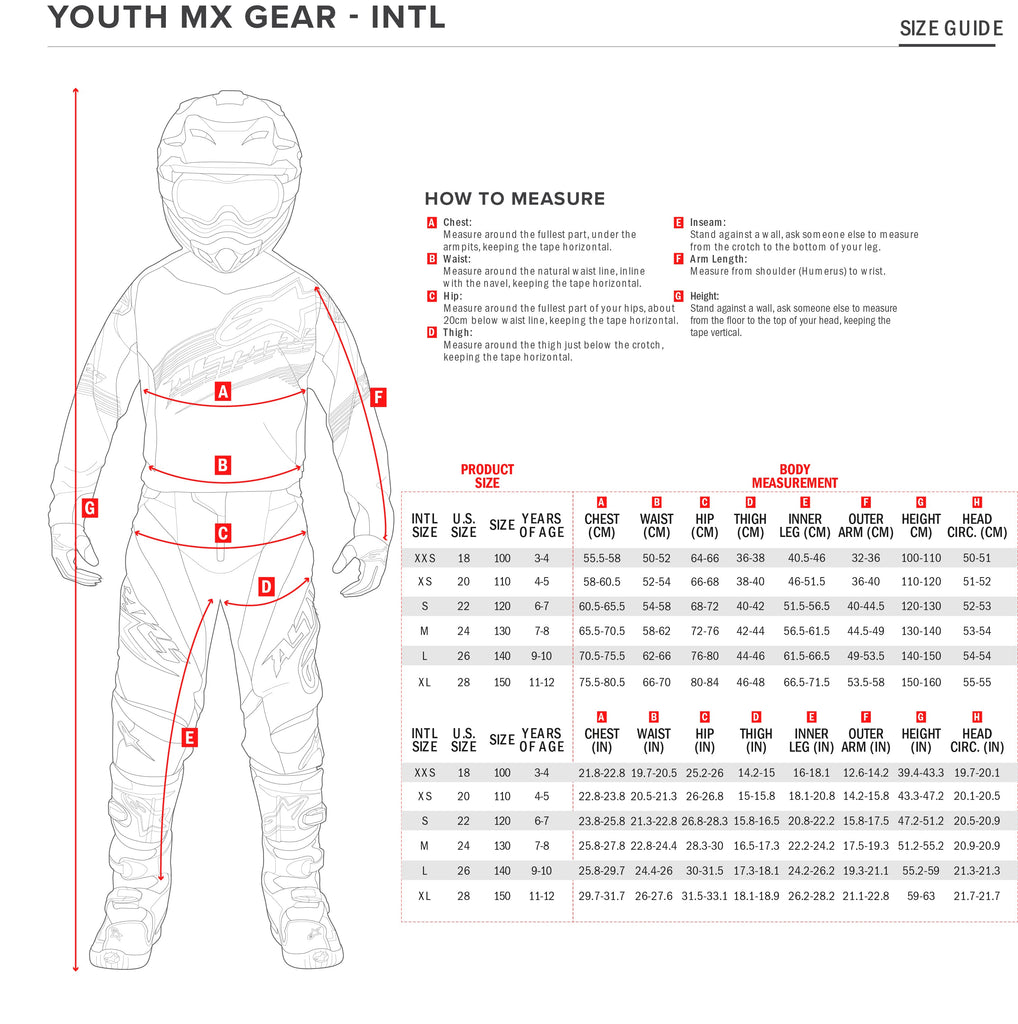 ALPINESTARS 2025 KIDS RACER VEIL JERSEY BLACK BRIGHT RED