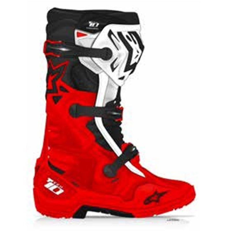 ALPINESTARS TECH 10 ENDURO BOOTS BRIGHT RED/BLACK WHITE