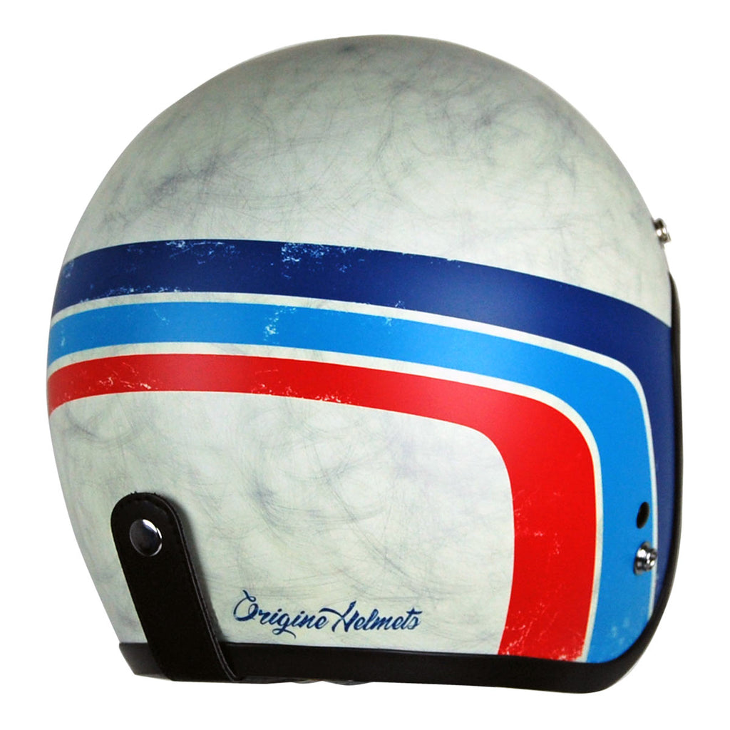 ORIGINE PRIMO CLASSIC MOTORCYCLE HELMET MATTE WHITE/STRIPES