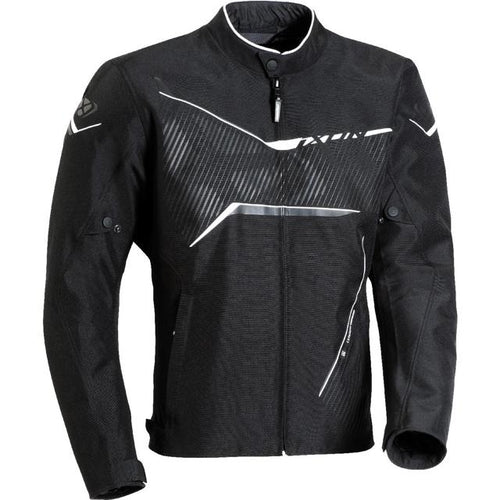 IXON SLASH TEXTILE JACKET - BLACK/WHITE (Size: LARGE) Last One