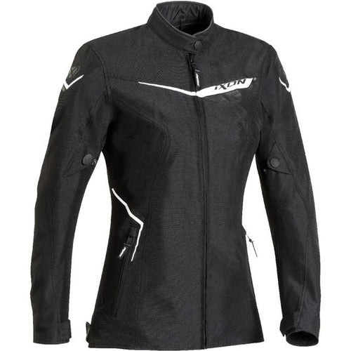 IXON SLASH WOMENS TEXTILE JACKET - BLACK/WHITE (Size: SMALL) Last One