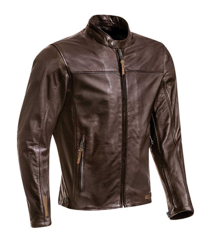 IXON CRANK AIR LEATHER JACKET - BROWN (Size: MEDIUM) Last One