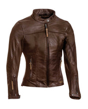 IXON CRANK LADIES LEATHER JACKET - BROWN (Size: SMALL) Last One
