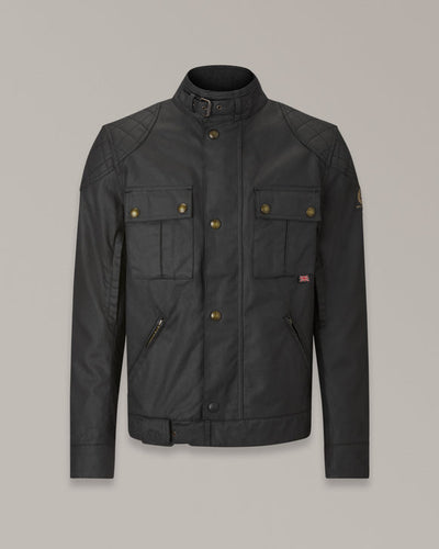 BELSTAFF BROOKLANDS ULTRACORE WAXED COTTON JACKET - BLACK