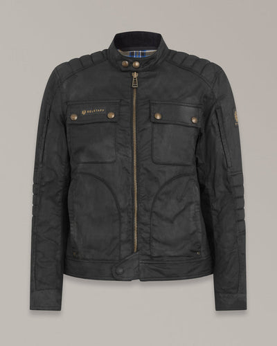 BELSTAFF ROBERTS WAXED COTTON VENTED MOTORCYCLE JACKET - BLACK