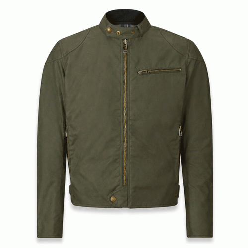 BELSTAFF ARIEL WAXED COTTON MOTORCYCLE JACKET - FOREST GREEN