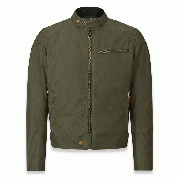 BELSTAFF ARIEL WAXED COTTON MOTORCYCLE JACKET - FOREST GREEN