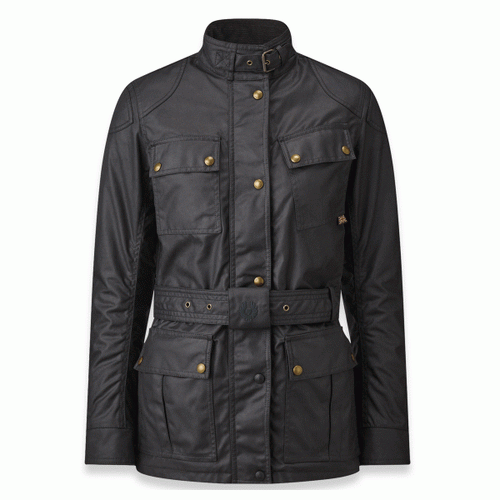 BELSTAFF WOMENS TRIALMASTER WAXED COTTON JACKET - BLACK