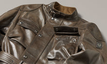 BELSTAFF TRIALMASTER HAND WAXED LEATHER MOTORCYCLE JACKET - DARK OLIVE