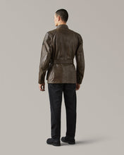 BELSTAFF TRIALMASTER HAND WAXED LEATHER MOTORCYCLE JACKET - DARK OLIVE