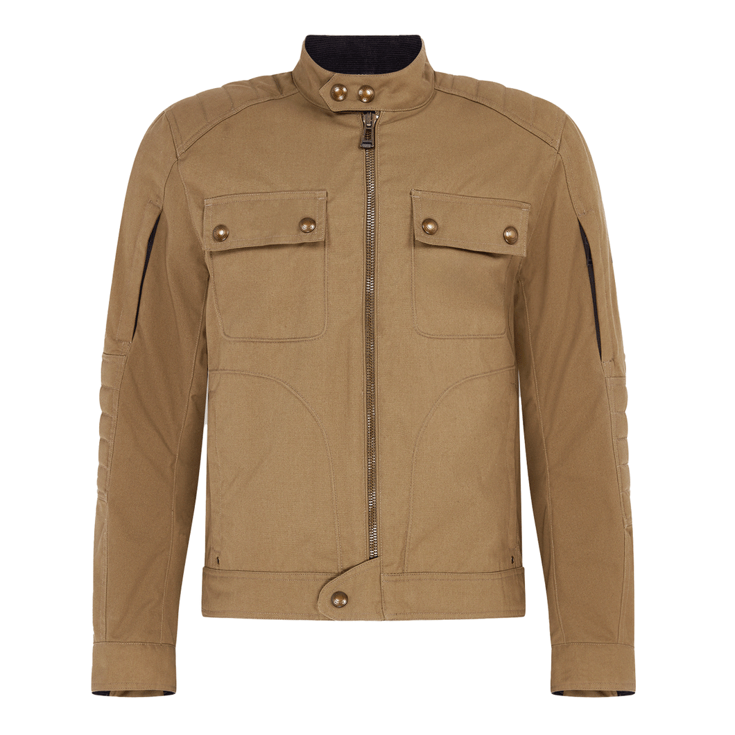 BELSTAFF ROBERTS COTTON CANVAS MOTORCYCLE JACKET - OLIVE