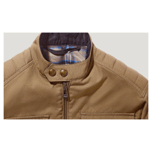 BELSTAFF ROBERTS COTTON CANVAS MOTORCYCLE JACKET - OLIVE