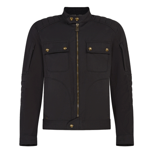 BELSTAFF ROBERTS COTTON CANVAS MOTORCYCLE JACKET - BLACK
