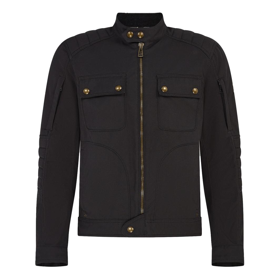 BELSTAFF ROBERTS COTTON CANVAS MOTORCYCLE JACKET - BLACK