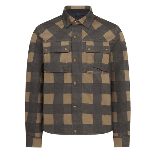 BELSTAFF MANSION MOTORCYCLE RIDING SHIRT - CHEQUERED OLIVE/BLACK
