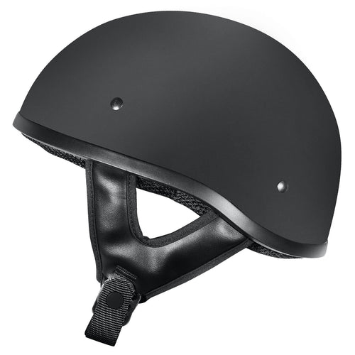 M2R REBEL SHORTY SOLID MATTE BLACK HELMET W/NO STUDS