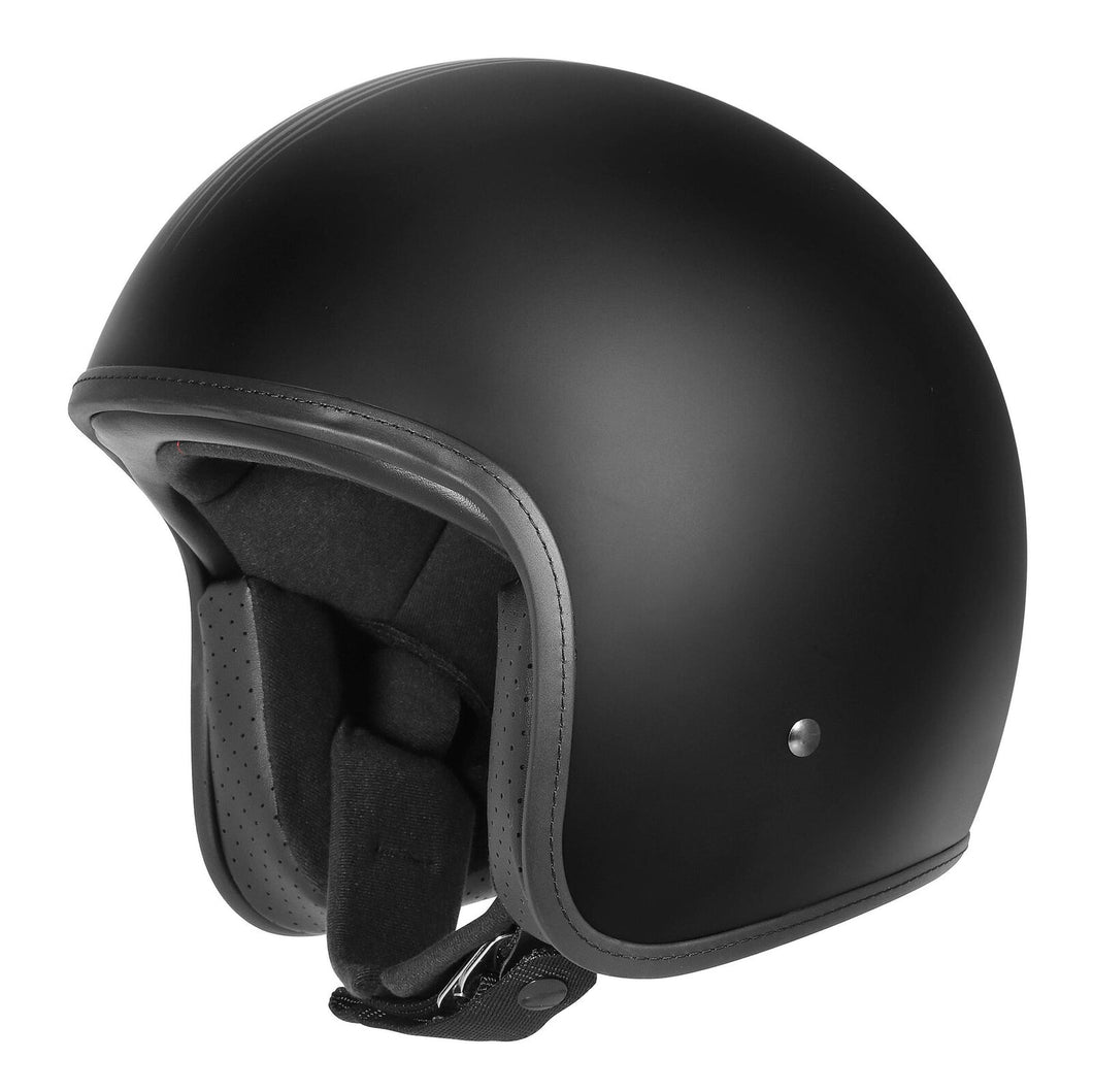DRIRIDER BASE BONES MATT BLACK HELMET W/NO STUDS