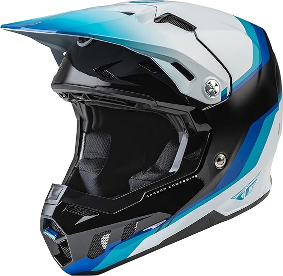 fly motorcycle helmets australia FLY RACING FORMULA CC DRIVER BLACK BLUE WHITE MOTOCROSS HELMET (Size: