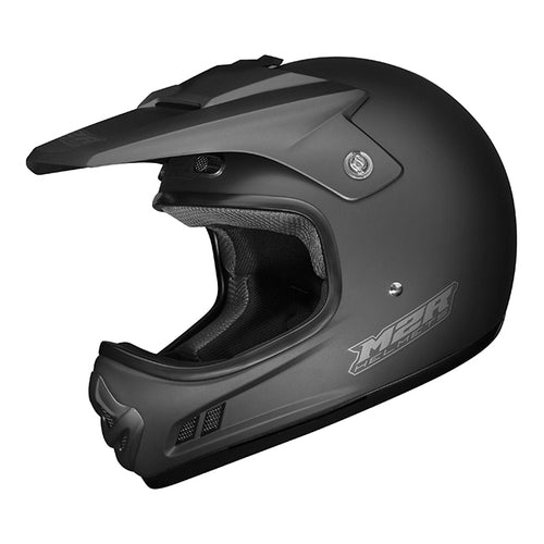 M2R MX2 JR SOLID MATTE BLACK YOUTH HELMET