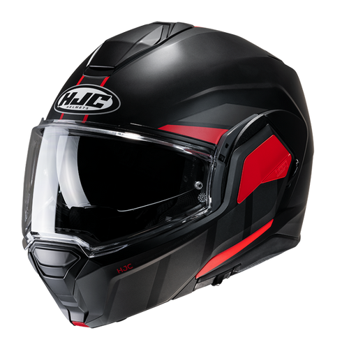 HJC I100 BEIS MC-1 SF FLIP UP MODULAR MOTORCYCLE HELMET - MATT BLACK/RED - ECE 22.06