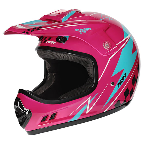 M2R MX2 JR LIGHTNING PC-7 WHITE/BLUE/PINK YOUTH HELMET