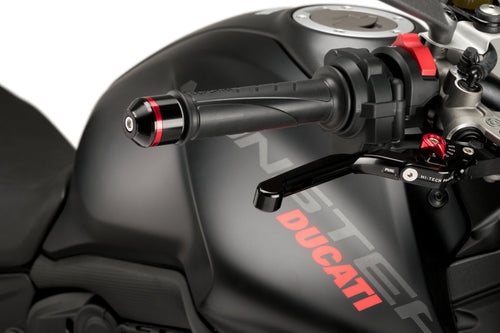PUIG SHORT BAR ENDS (WITH BLACK RING) TO SUIT DUCATI MONSTER 937 (2021 - ONWARDS)