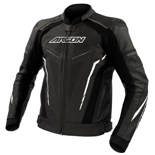 ARGON DESCENT BLACK/WHITE PERFORATED LEATHER JACKET