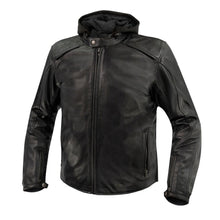 ARGON REALM VINTAGE BLACK LEATHER HOODIE JACKET