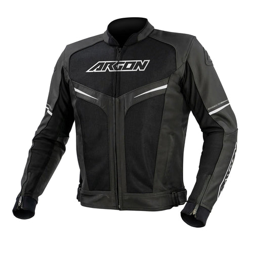 ARGON FUSION BLACK/WHITE LEATHER JACKET