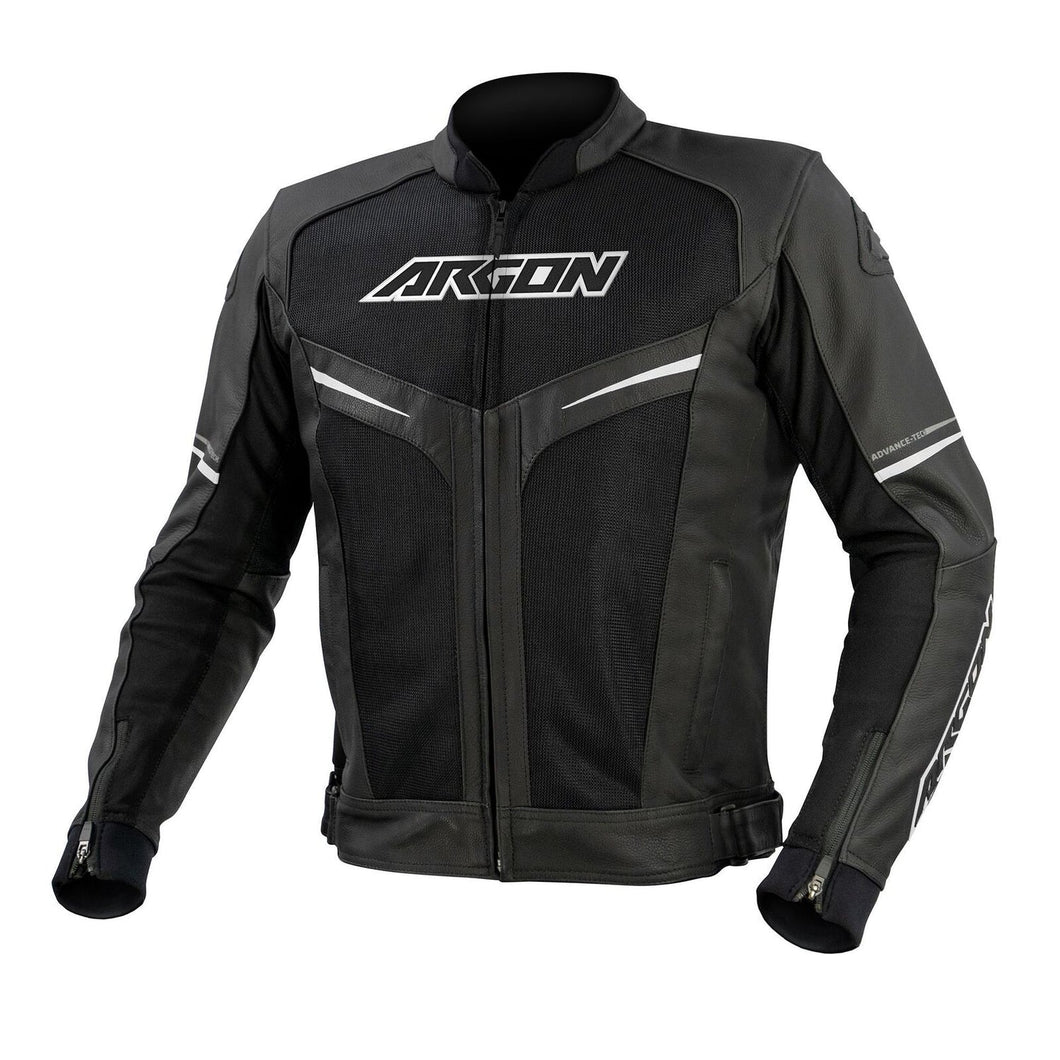 ARGON FUSION BLACK/WHITE LEATHER JACKET