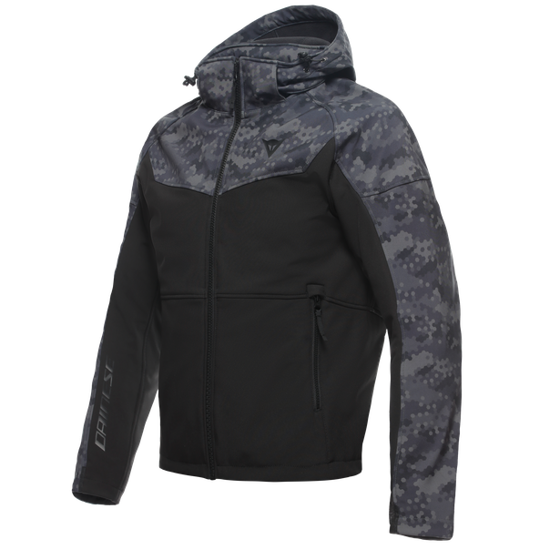 DAINESE IGNITE TEX BLACK CAMO GREY TEXTILE HOODIE JACKET