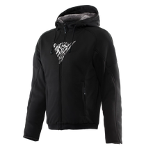 DAINESE BOVISA FULL ZIP BLACK/WHITE TEXTILE HOODIE JACKET
