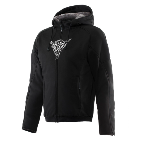 DAINESE BOVISA FULL ZIP BLACK/WHITE TEXTILE HOODIE JACKET