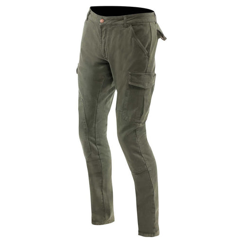DAINESE CARGO SLIM TAPERED ARMY-GREEN TEXTILE PANTS