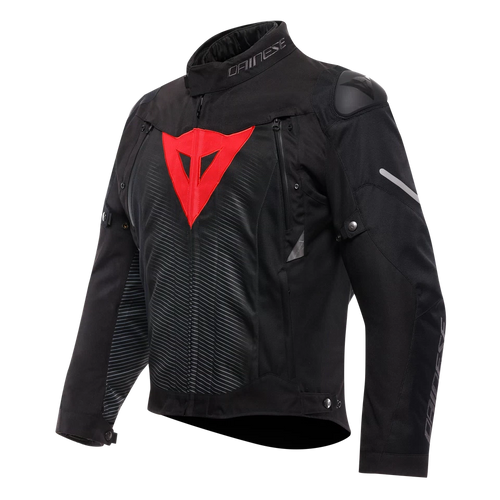 DAINESE SUPER SPRINT D-DRY BLACK/BLACK/LAVA RED TEXTILE JACKET