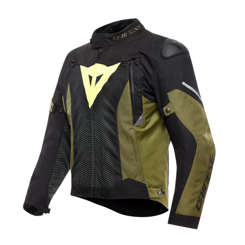 DAINESE SUPER SPRINT D-DRY BLACK/GREEN/FLURO YELLOW TEXTILE JACKET
