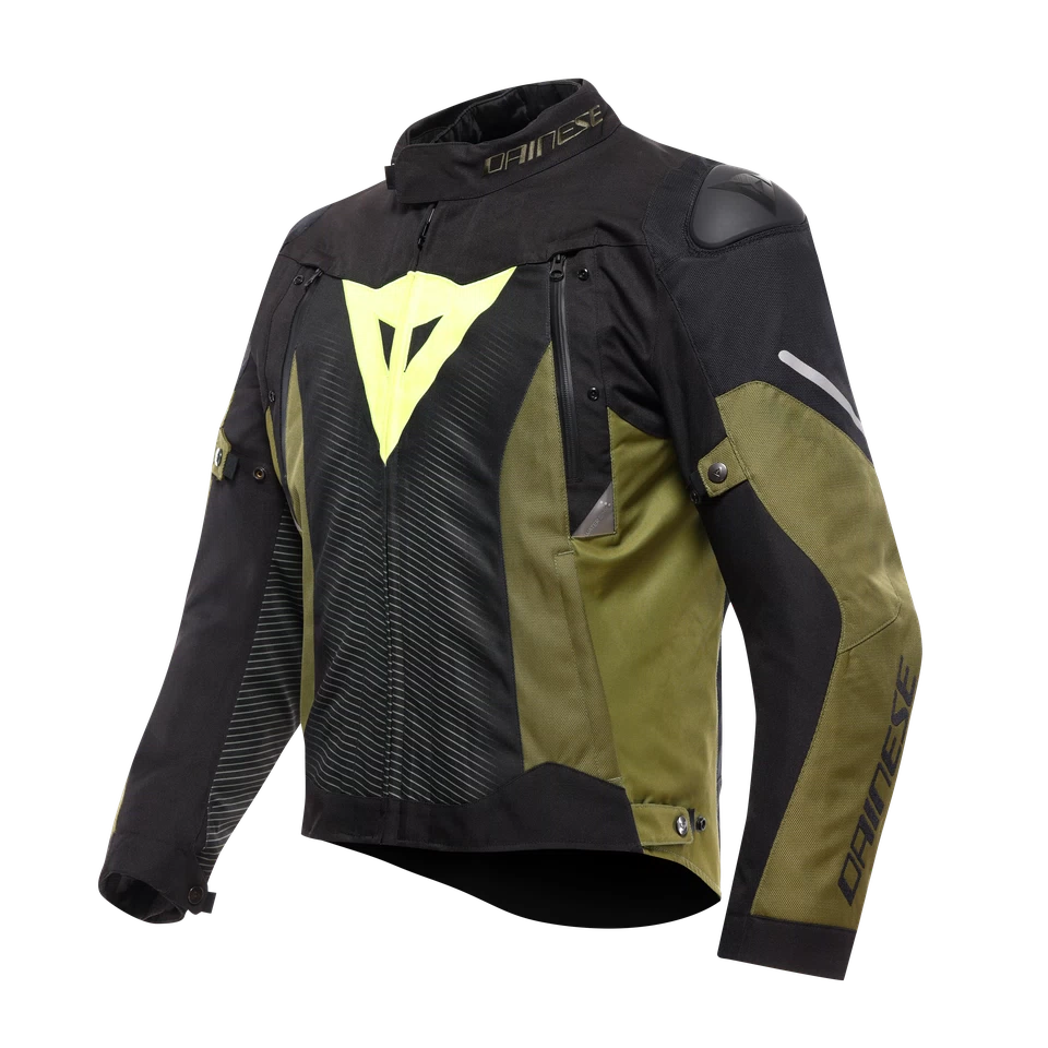 DAINESE SUPER SPRINT D-DRY BLACK/GREEN/FLURO YELLOW TEXTILE JACKET