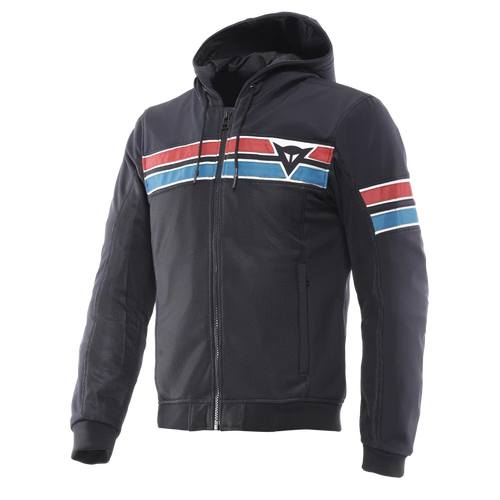 DAINESE VINTEDGE AIR TEX BLACK/BLUE/RED TEXTILE HOODIE JACKET