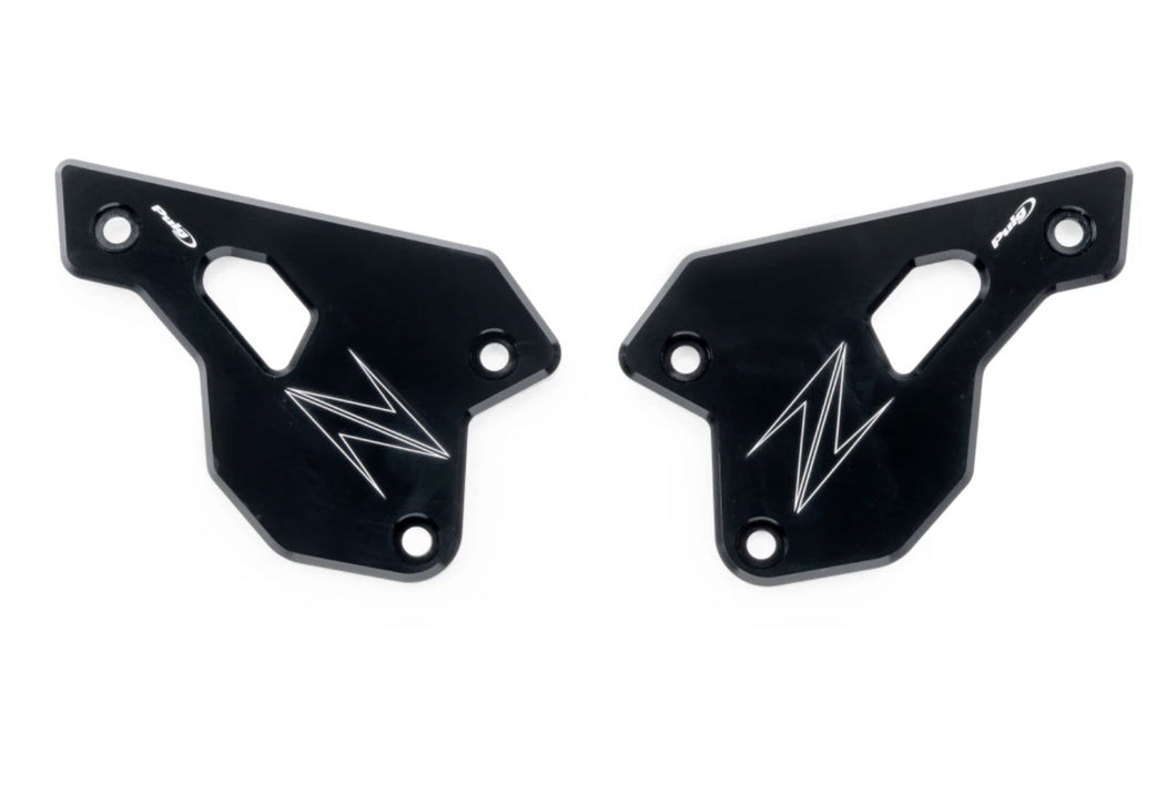PUIG HEEL PLATES TO SUIT KAWASAKI Z900 (2023 - ONWARDS) - BLACK