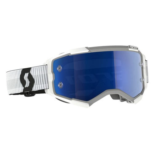 SCOTT FURY GOGGLES WHITE W/BLUE CHROME WORKS LENS