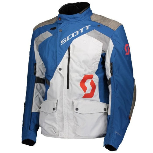 SCOTT DUALRAID DRYO SAPPHIRE BLUE/LUNAR GREY WATERPROOF ADVENTURE TEXTILE JACKET