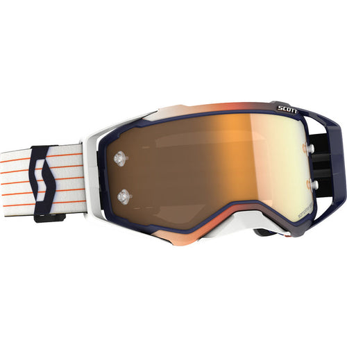 SCOTT PROSPECT AMPLIFIER GOGGLES BLUE/WHITE W/GOLD CHROME WORKS LENS