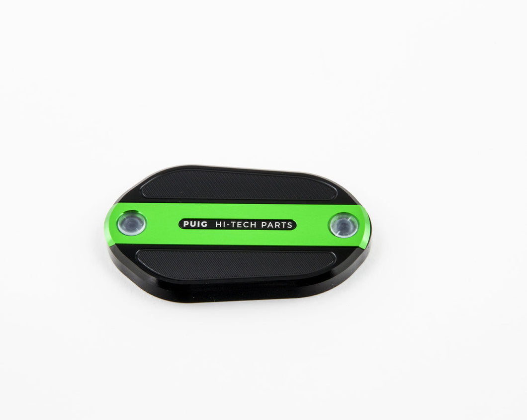 PUIG FRONT BRAKE FLUID TANK COVER TO SUIT VARIOUS KAWASAKI MODELS (GREEN)