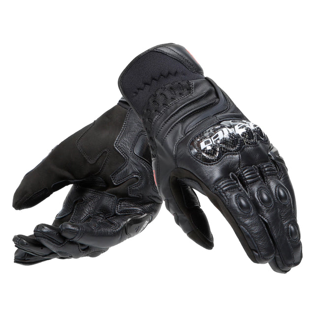 DAINESE CARBON 4 SHORT BLACK/BLACK LEATHER GLOVES