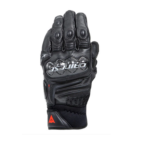 DAINESE CARBON 4 SHORT BLACK/BLACK LEATHER GLOVES
