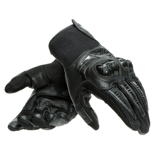 DAINESE MIG 3 UNISEX BLACK/BLACK LEATHER MOTORCYCLE GLOVES