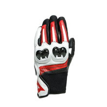 DAINESE MIG 3 UNISEX BLACK/WHITE/LAVA RED LEATHER MOTORCYCLE GLOVES