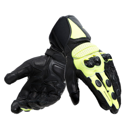 DAINESE IMPETO D-DRY BLACK/FLURO YELLOW MOTORCYCLE GLOVES