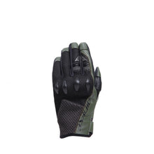 DAINESE KARAKUM ERGO-TEK BLACK/ARMY GREEN MOTORCYCLE GLOVES