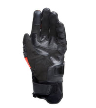 DAINESE CARBON 4 SHORT BLACK/FLURO RED LEATHER GLOVES